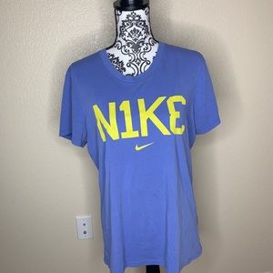 Nike Dri-Fit Cotton Tee Blue and Yellow